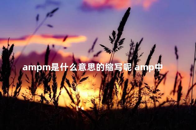 ampm是什么意思的缩写呢 amp中m是什么意思